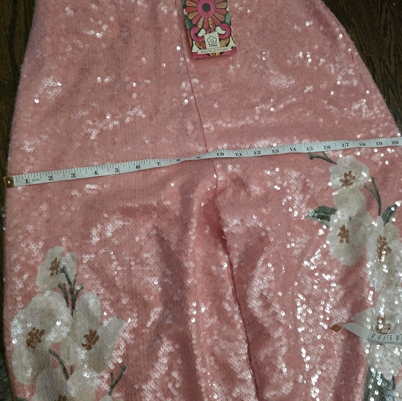 XS/S FARM Rio Pink Sequin Wide Leg Pants - Picture 4 of 4